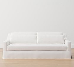 York Slope Arm Deep Seat Slipcovered Sofa (60"-108") | Pottery Barn (US)