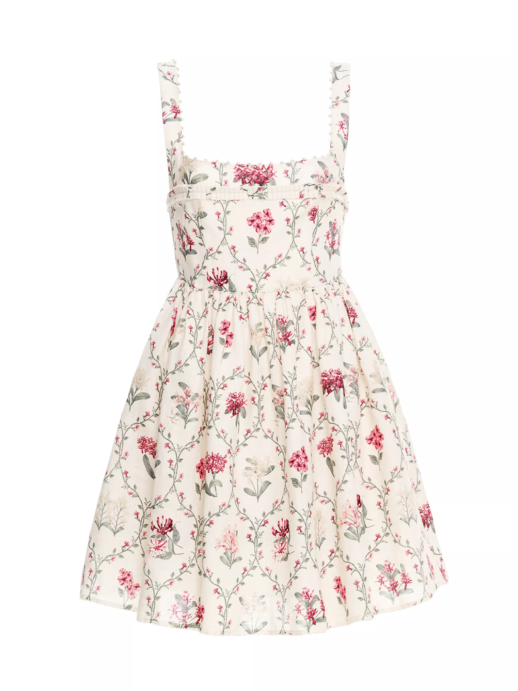 Barbara Orquidea Embellished Linen Minidress | Saks Fifth Avenue