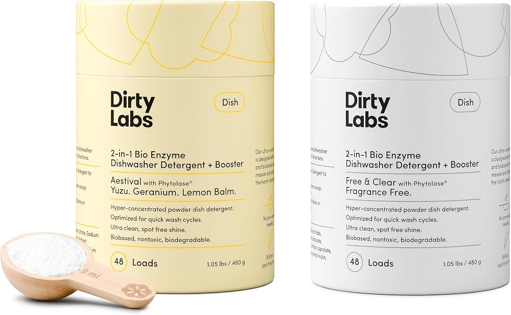 Dirty Labs | Dishwasher Detergent & Booster 2-Pack Sampler | Aestival + Free & Clear | 96 Loads |... | Amazon (US)