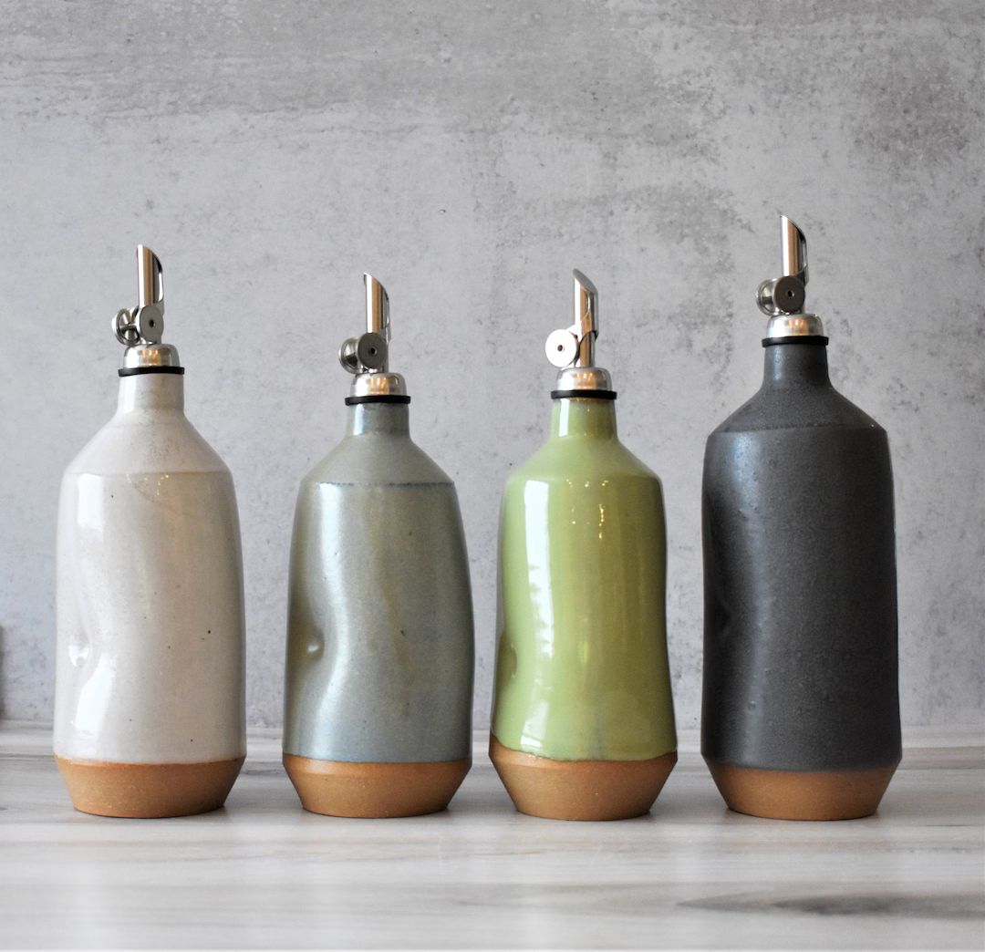 Large Ceramic oil bottle, Rustic farm house decor , olive oil bottle, Oil dispenser cruet, housew... | Etsy (US)