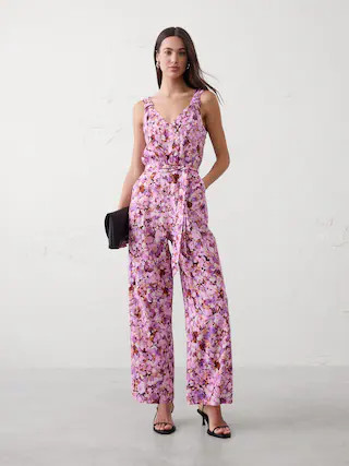 Linen-Blend Origami Knot Jumpsuit | Banana Republic Factory