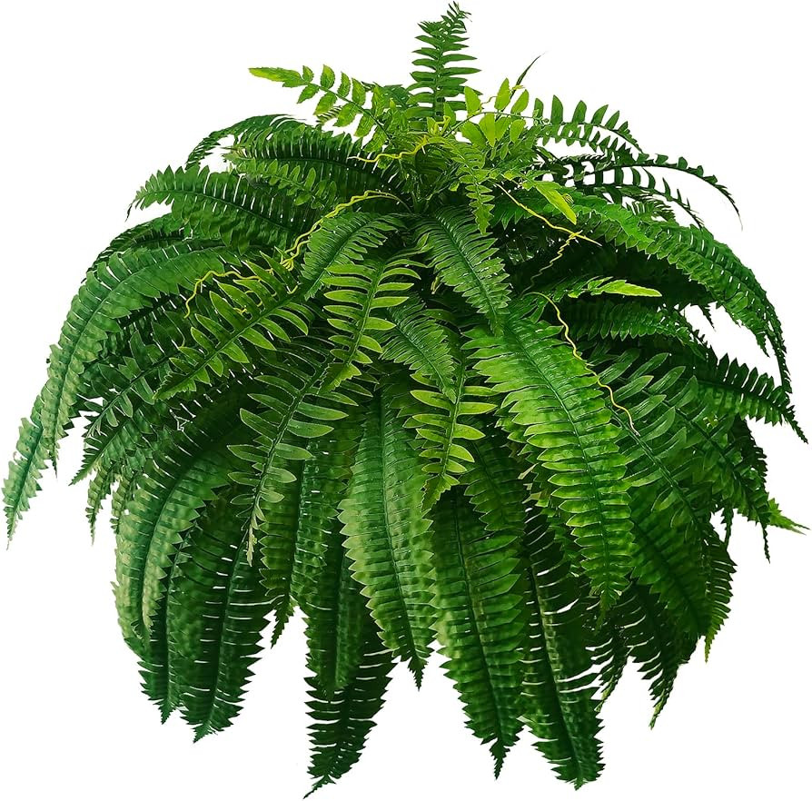 WAYNHUI Silky Artificial Boston Fern Bush, 48Inch Artificial Plants, Suitable for Decorating Offi... | Amazon (US)