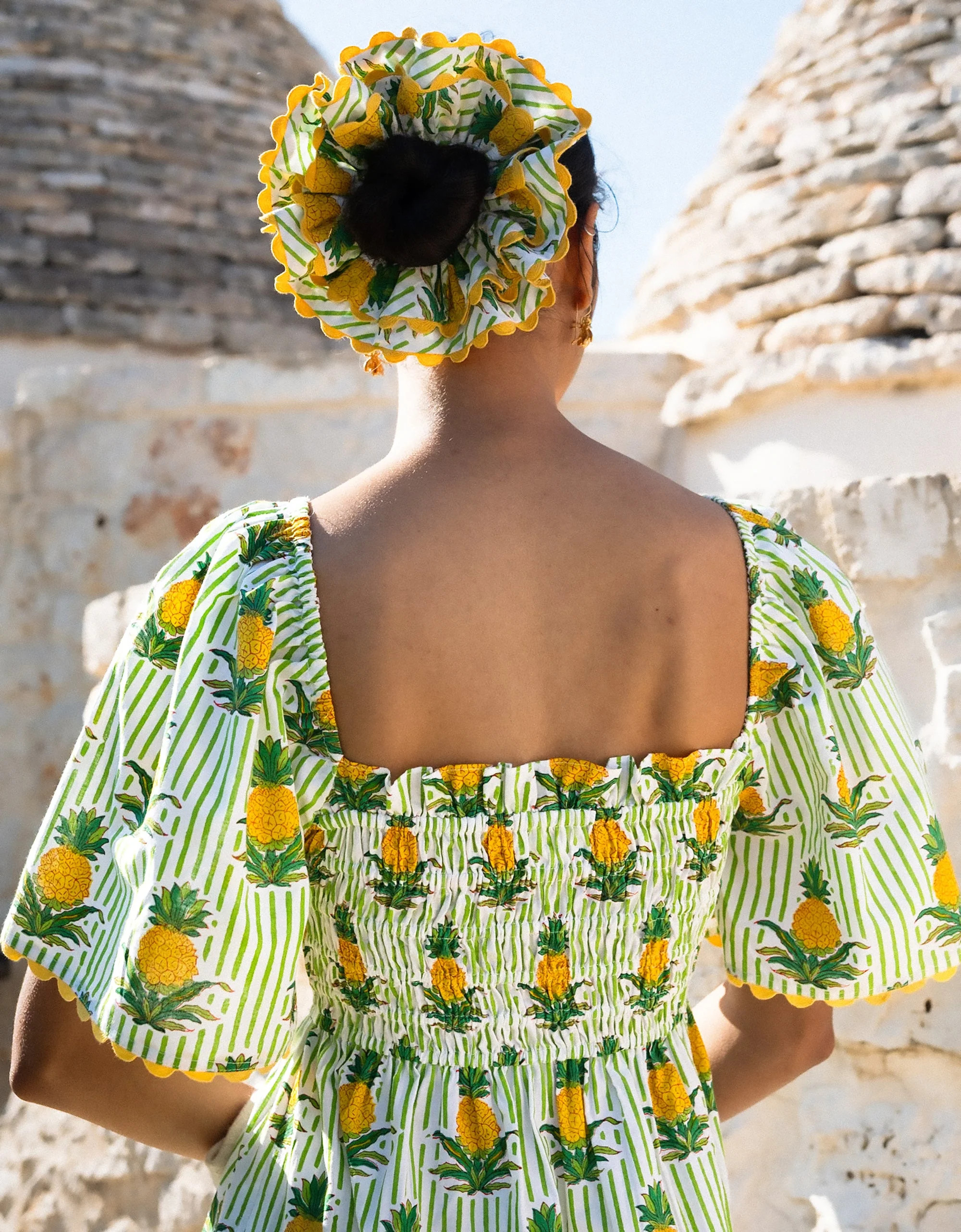 Pineapple Stripe Lolita Dress | Pink City Prints UK