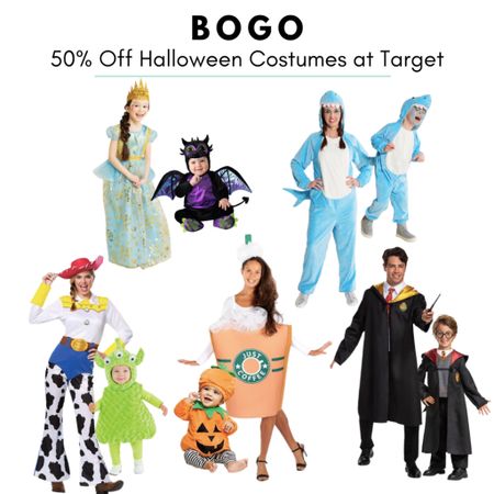 BOGO 50% Off Halloween Costumes at Target… so of course, we had to show you some of our favorite duo ideas; a princess & a dragon, baby shark & mama shark, Toy Story favorites, Pumpkin Spice Latte, everyone’s favorite wizards, and more! 

#LTKbaby #LTKSeasonal #LTKHalloween
