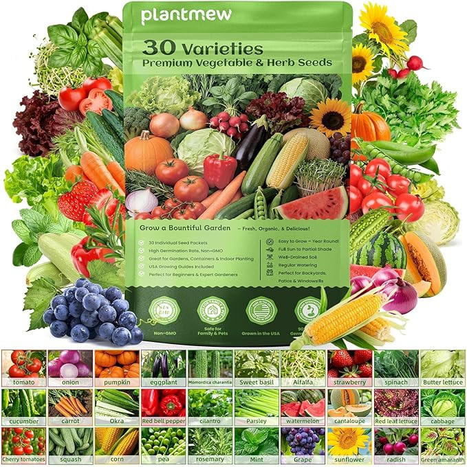 【Seed Vault】 Heirloom Vegetable Seeds Planting Kit - 15,000+ Non-GMO Seeds for Hydroponic, In... | Amazon (US)