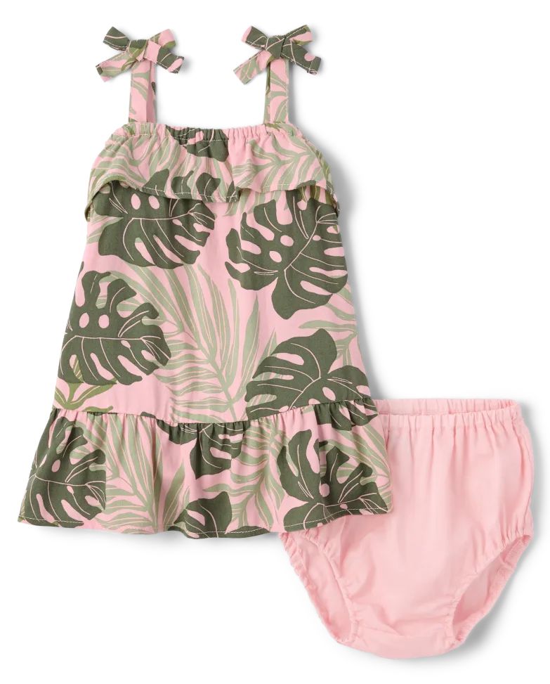 Baby Girls Matching Family Tropical Tiered Dress - rose pottery | The Children's Place