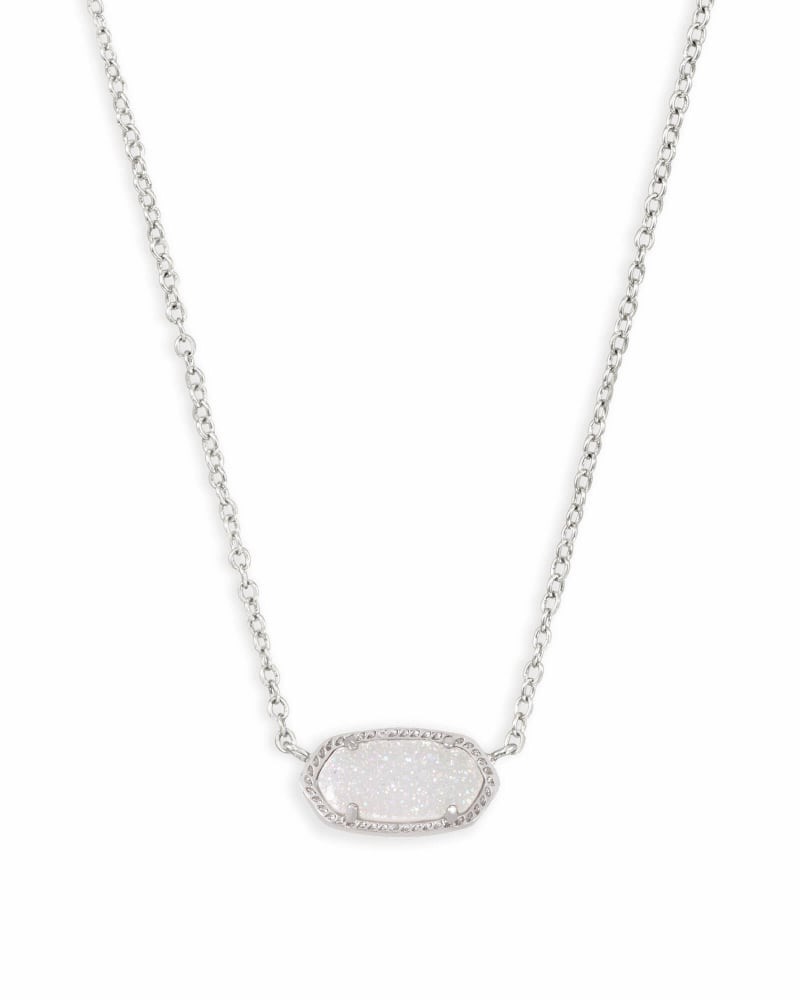 Elisa Silver Pendant Necklace in Drusy | Kendra Scott | Kendra Scott
