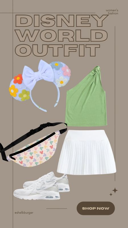 Colorful, summer Disney World outfit

Asymmetrical ribbed knitted tank top
White pleated tennis skirt
Floral Mickey Minnie Mouse ears
White Nike air max sneakers

#LTKSaleAlert #LTKShoeCrush #LTKTravel