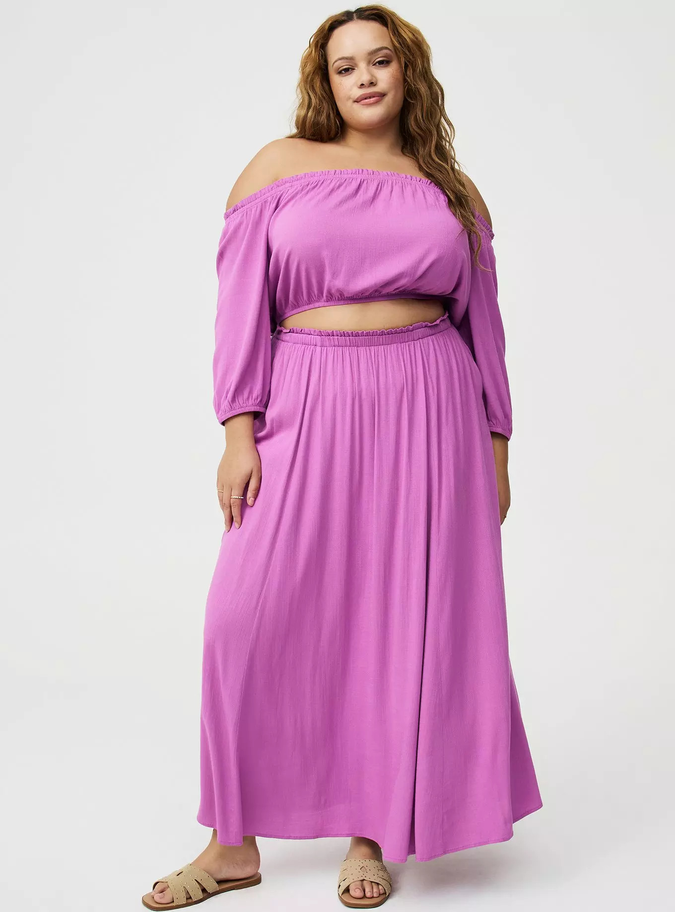 Off-Shoulder Maxi Skirt Set | Torrid (US & Canada)