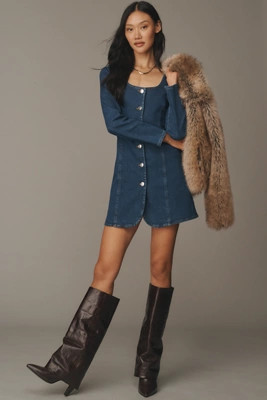 ALIGNE Pax Long-Sleeve Denim Mini Dress | Anthropologie (US)