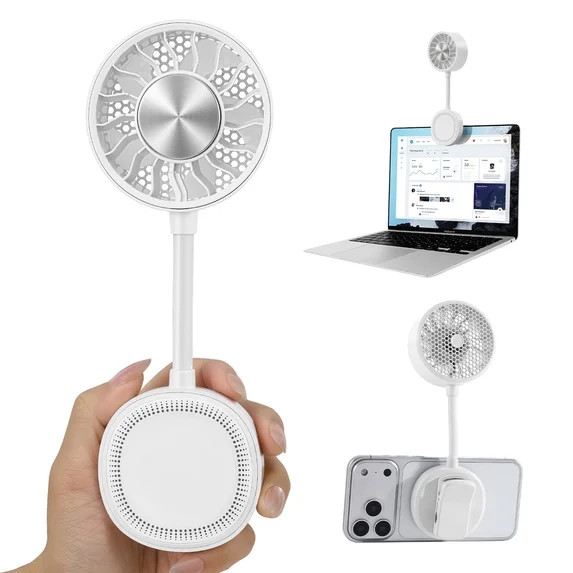 NexTone Magnetic Phone Fan with Ice Cooling, 3-in-1 Clip on Fan & Phone Stand, Rechargeable Mini ... | Walmart (US)