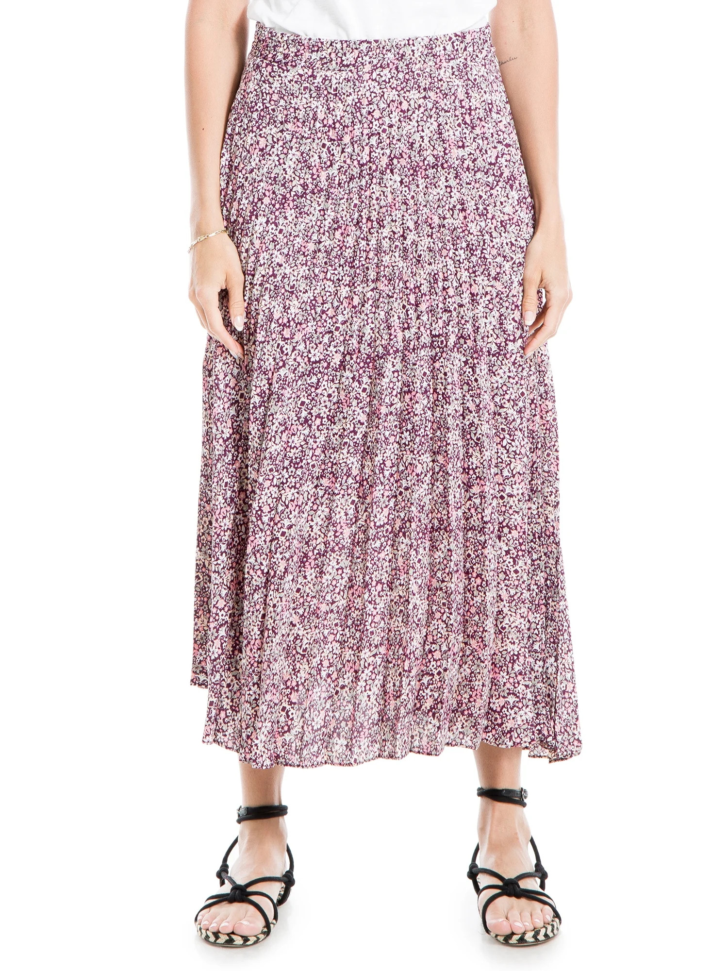 Max Studio Pleated Midi Skirt | Walmart (US)
