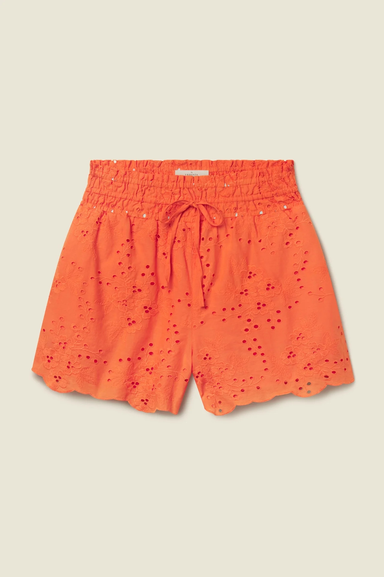 Frances Short Vermillion Eyelet | TROVATA