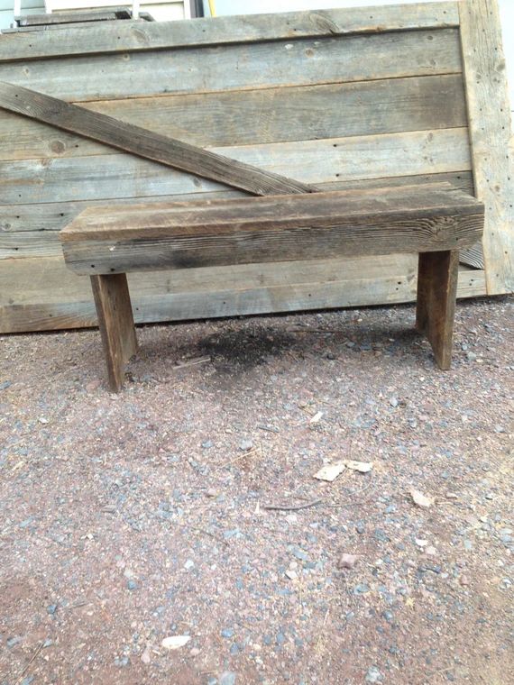 Custom 100% Antique Barn Wood Side Table Bench | Etsy (US)