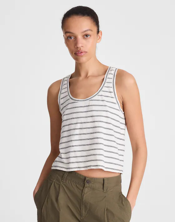 The Easy Crop Scoopneck Tank in Soft Slub | Madewell