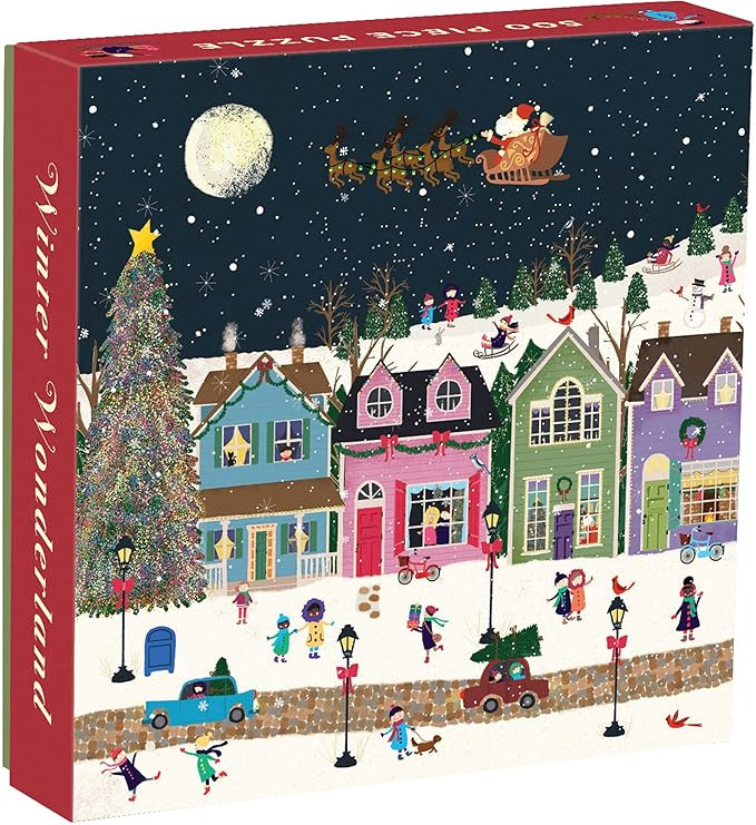 Galison Winter Wonderland 500 Piece Jigsaw Puzzle for Adults and Families, Winter Puzzle with Hol... | Amazon (US)