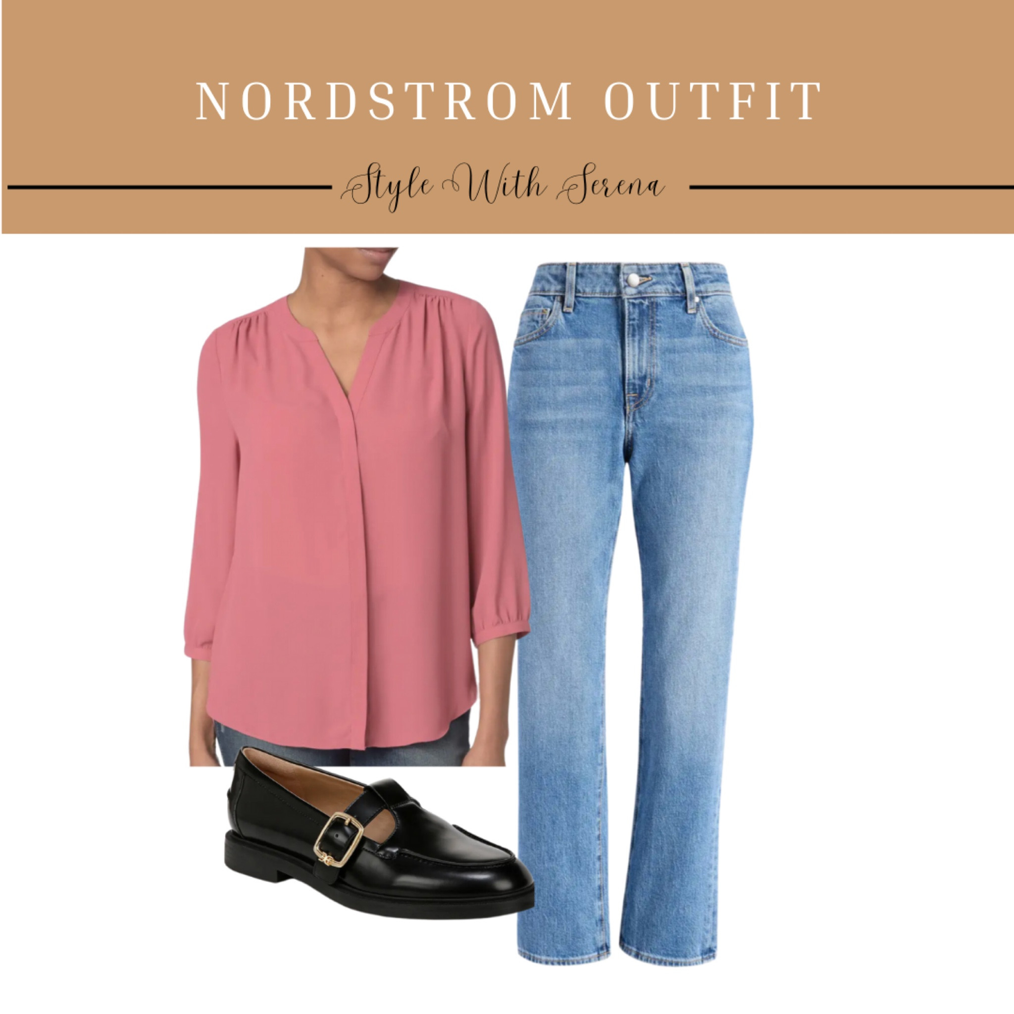 Nordstrom outfit, blouse, jeans, denim, loafers, work wear 

#LTKWorkwear #LTKOver40 #LTKStyleTip