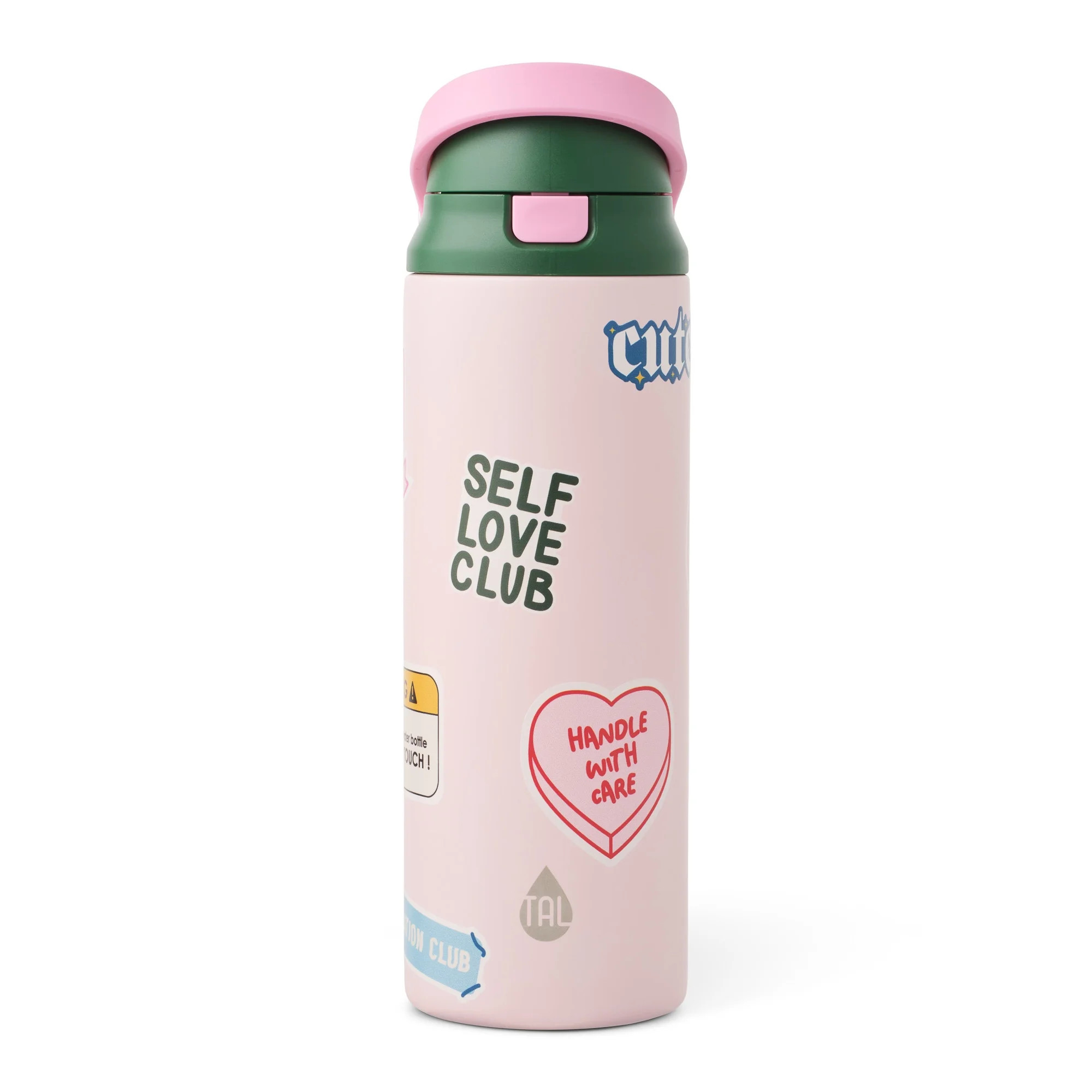 TAL Stainless Steel 2-in-1 Straw and Chug Water Bottle with Push Lid 24 fl oz, Stickers | Walmart (US)