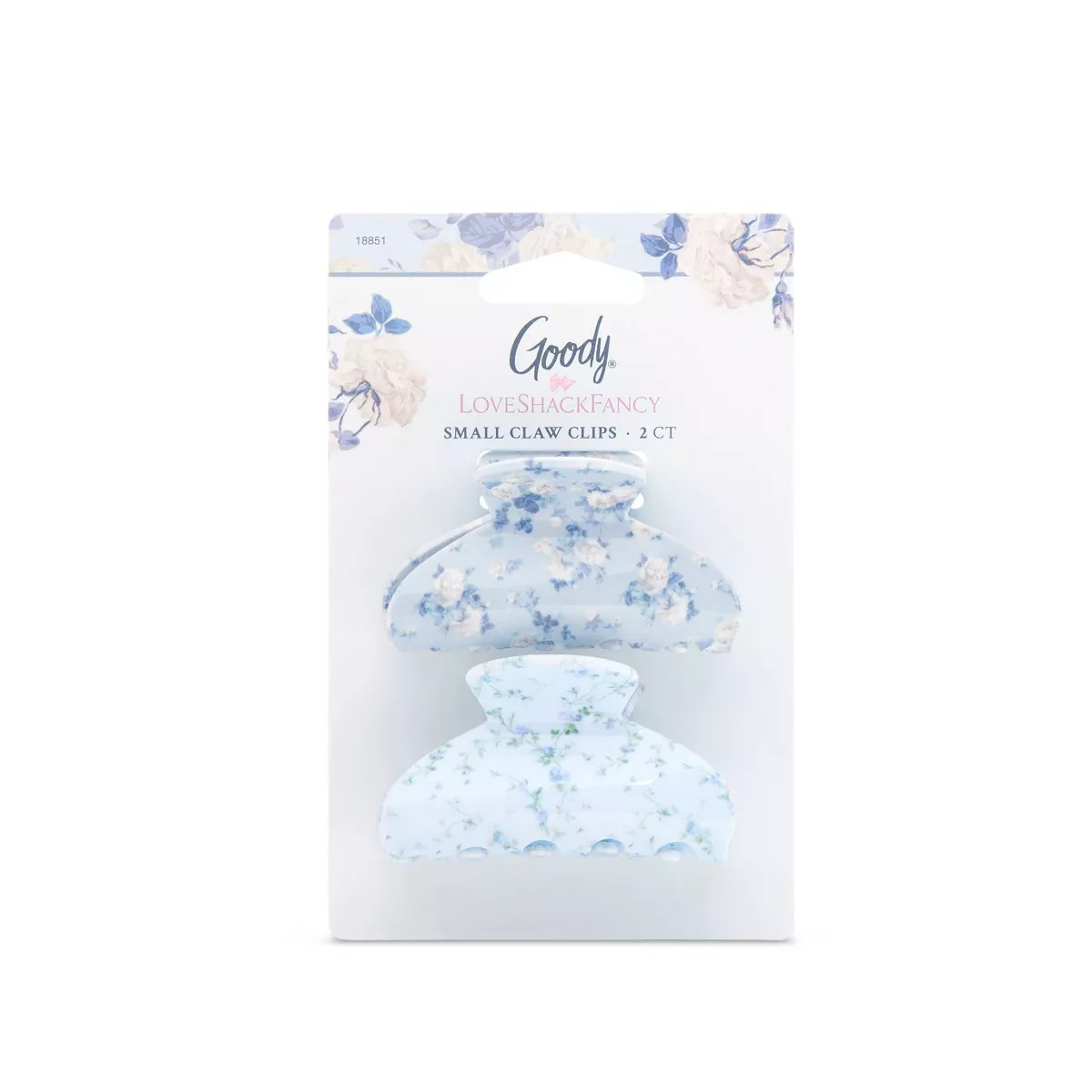 Goody x LoveShackFancy Small Claw Clips - Everblooming Rosettes and English Ivy - 2ct - Blue | Target