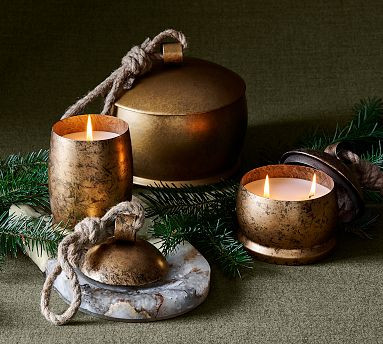St. Jude Vintage Bell Candle - Winter Spruce | Pottery Barn (US)