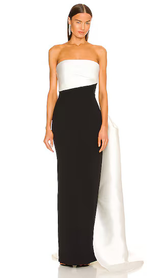 Kinsley Maxi Dress in Cream & Black | Revolve Clothing (Global)