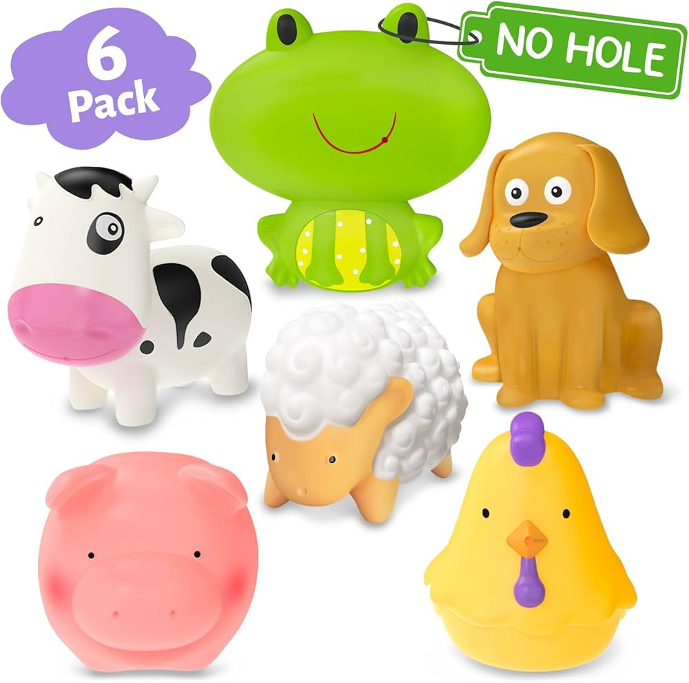 Mold Free Farm Animals Baby Bath Toys for Toddler 1-3, No Hole No Mold Bathtub Pool Toys for 1 2 ... | Amazon (US)
