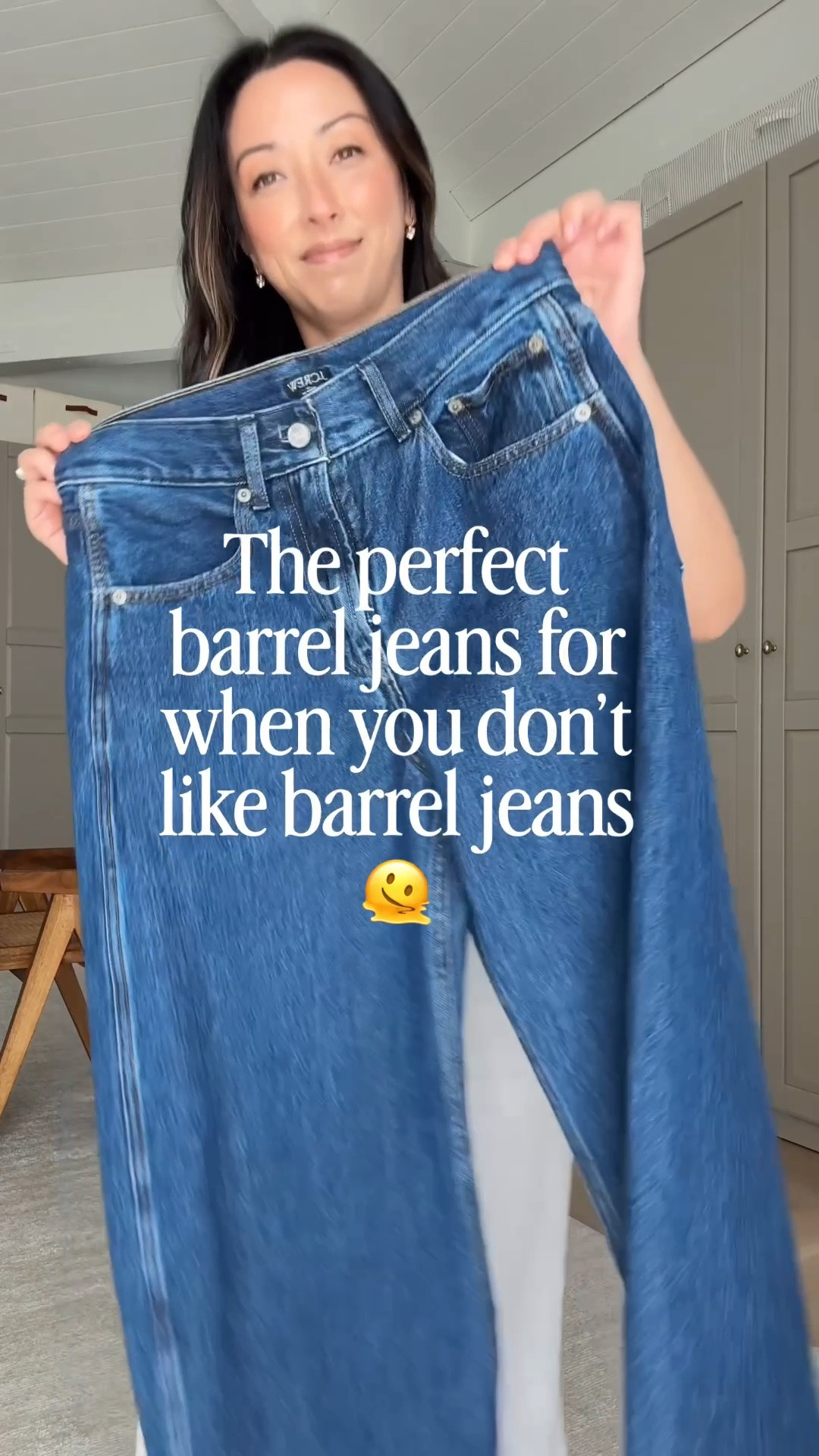 The perfect barrel jeans for those that don’t like barrel jeans 😂. These are fantastic. More of a mid rise. Wash is perfect for fall. 

Everlane tee medium
Jcrew seater xs
J.crew barrel jeans 26 regular. Cut hems. Sized up so the rise would fit better. 
J.crew loafers 5
J.crew bag
Le Specs sunglasses 
Dorsey Cecelia earrings 3.4
Dorsey James necklace 15”

#LTKmomlife #LTKOver40 #LTKPetite