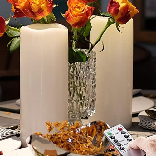 Amazon.com: Homemory 6" 8" 10" x 4" Waterproof Outdoor Flameless Candles, Battery Operated Flicke... | Amazon (US)