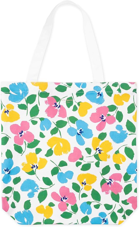 kate spade new york Canvas Tote Bag for Women, Cute Tote Bag for Work or Teacher, Canvas Beach Ba... | Amazon (US)