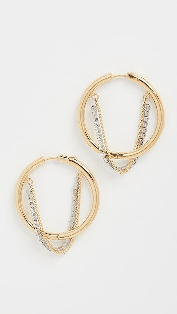 Riley Multi Chain Hoops | Shopbop