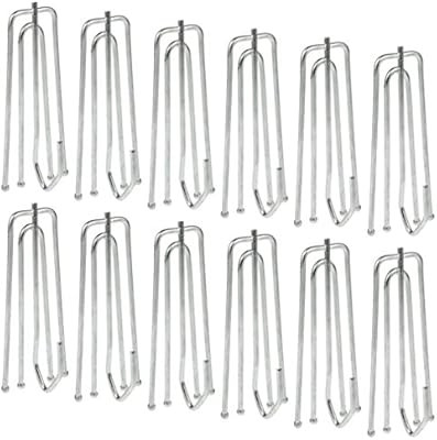 baotongle 50 pcs Stainless Steel Curtain Pleater Tape Hooks Stainless Curtain Pleat Hook, 4 Prong... | Amazon (US)