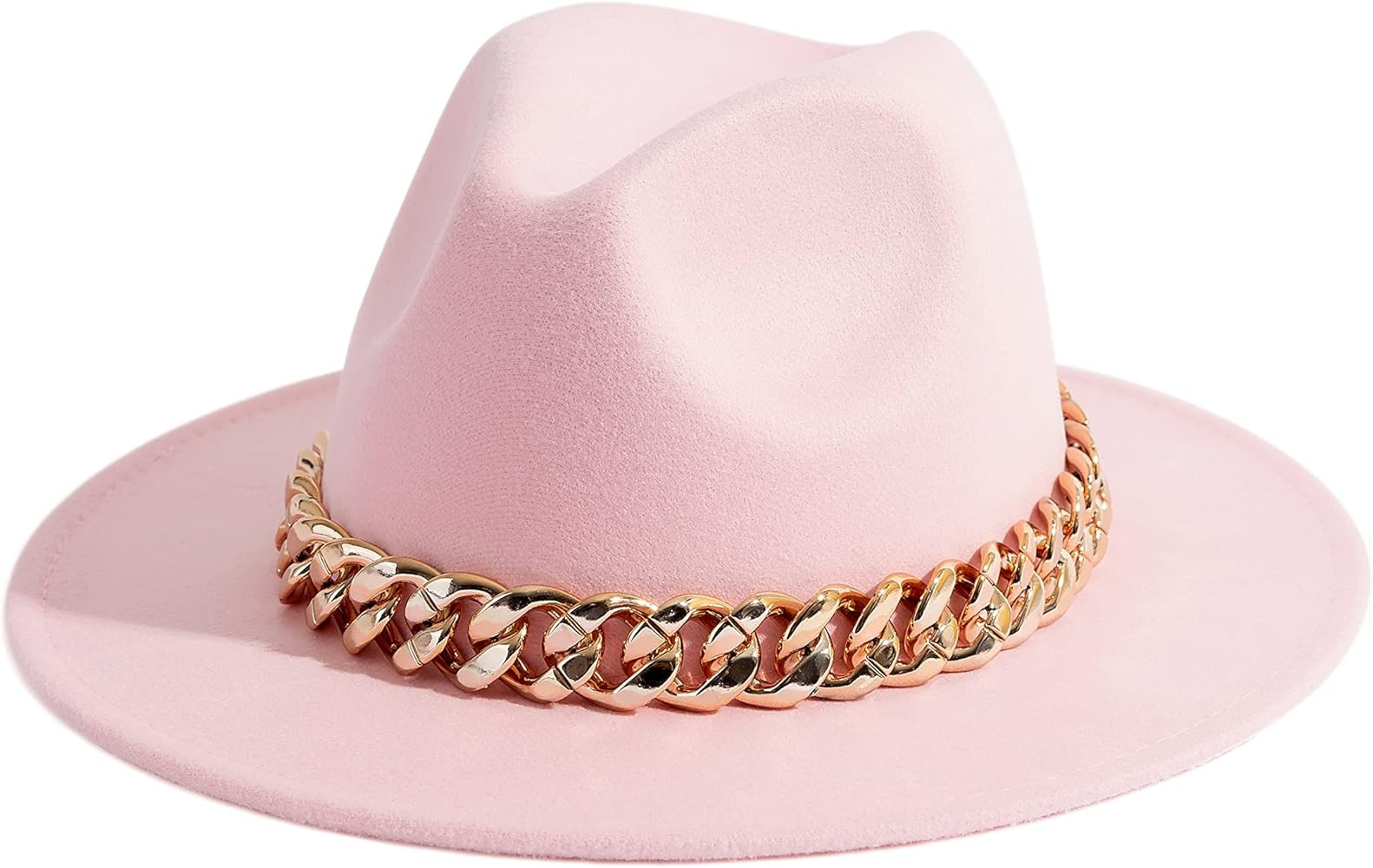 Gossifan Men & Women Belt Buckle Fedora Hat Wide Brim Floppy Panama Hat | Amazon (US)
