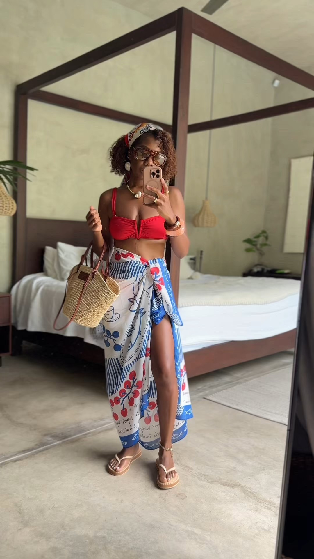 Red swimsuit outfit with cover up sarong 

#LTKTravel #LTKPetite #LTKStyleTip