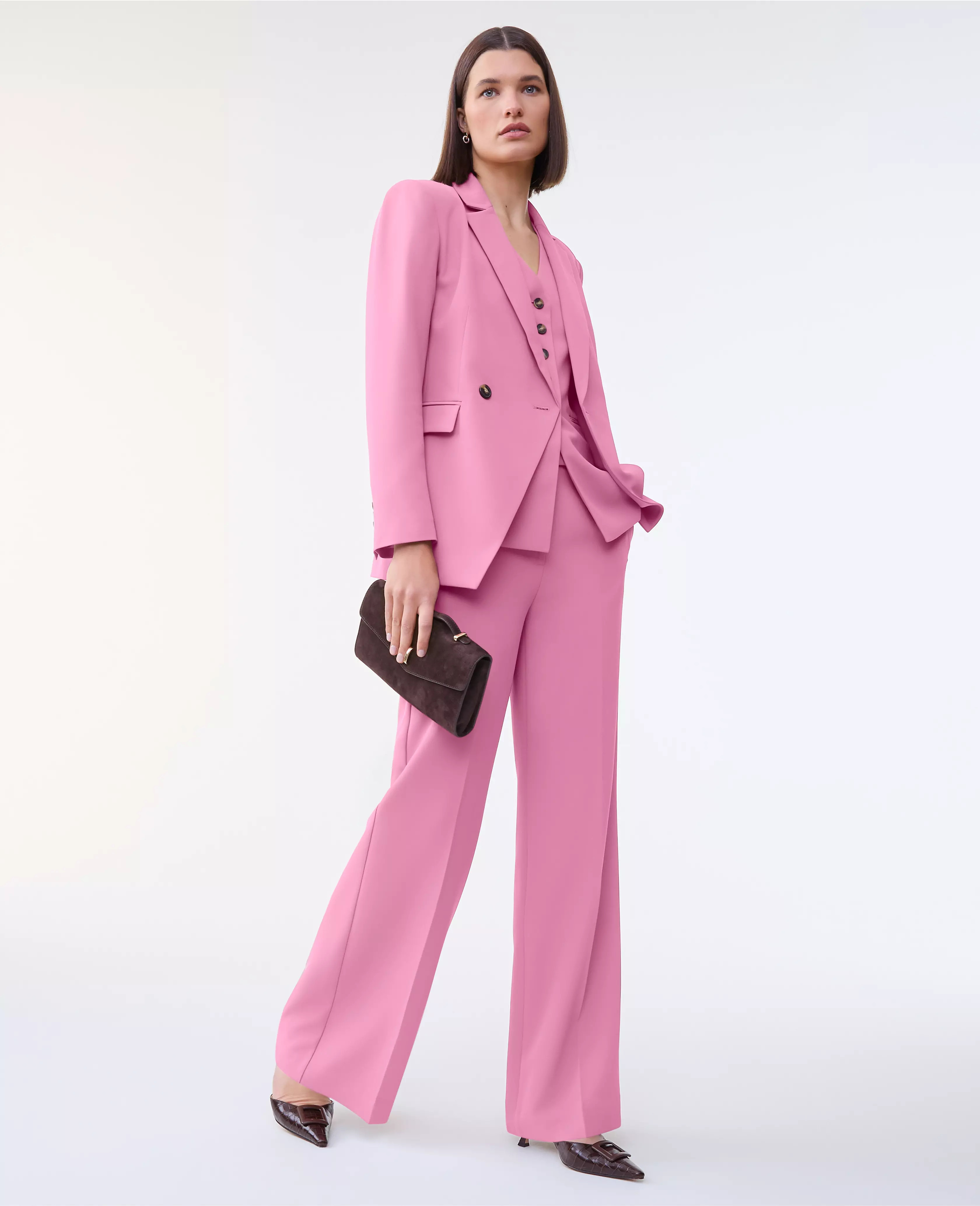 The Wide-Leg Flare Trouser in Fluid Crepe | Ann Taylor