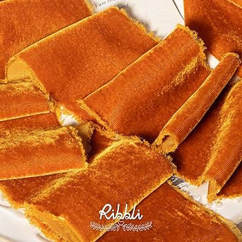 Ribbli Terracotta Velvet Ribbon 3 Inch Handmade Frayed Vintage Burnt Orange Christmas Ribbon for ... | Amazon (US)