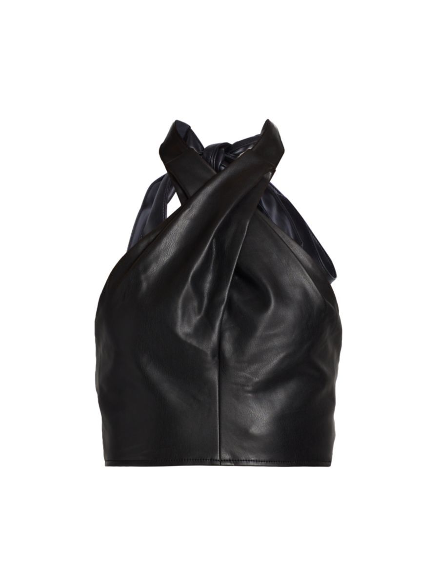 Kai Vegan Leather Halter Top | Saks Fifth Avenue