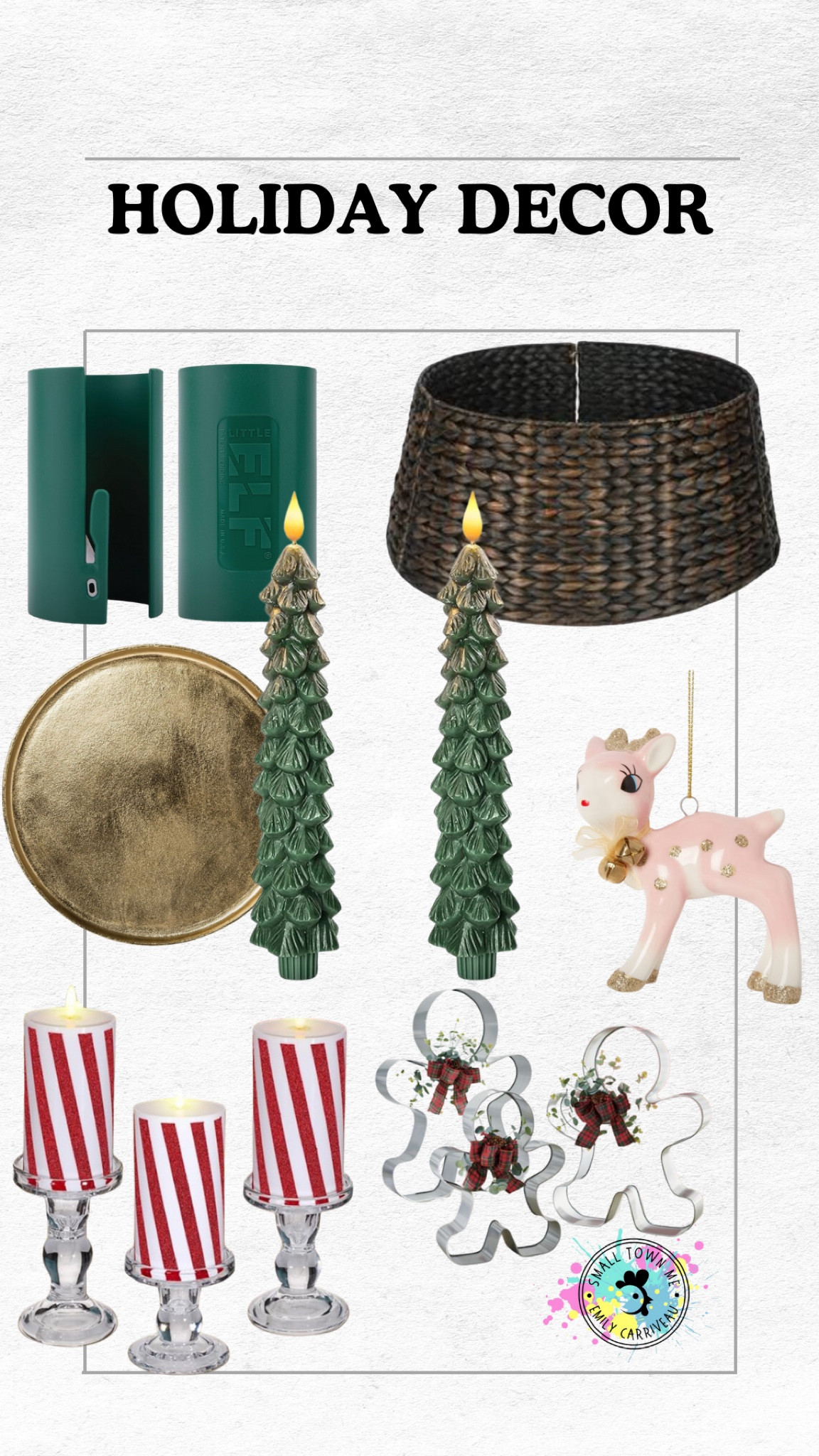 Decorating for Christmas and wanted to share some of my favorite holiday decor I’ve found recently. This wicker tree skirt, vintage deer ornament, tree & candy cane candles, giant gingerbread men. This elf cutter is the ultimate gift wrapping paper cutter! 

#LTKSeasonal #LTKHome #LTKHoliday