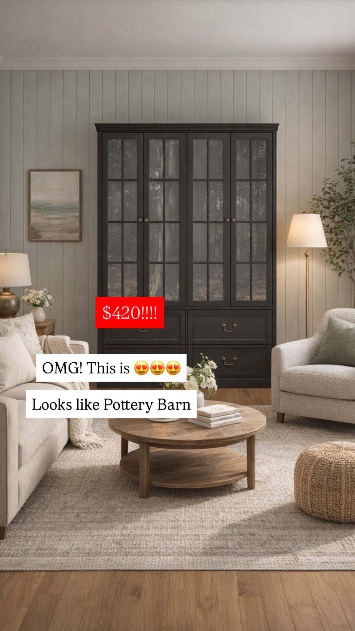 I cannot get over this large cabinet and the price. It looks like it should be straight out of Pottery Barn but priced like Walmart. 

black cabinet, bookshelf 

 #LTKHome #LTKSaleAlert