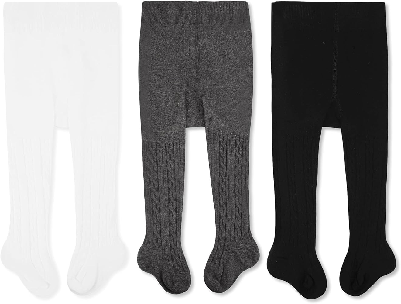 CozyWay Baby Girls Tights Cable Knit Leggings Stockings Cotton 1/3/4/5 Pack Pantyhose Infants Tod... | Amazon (US)