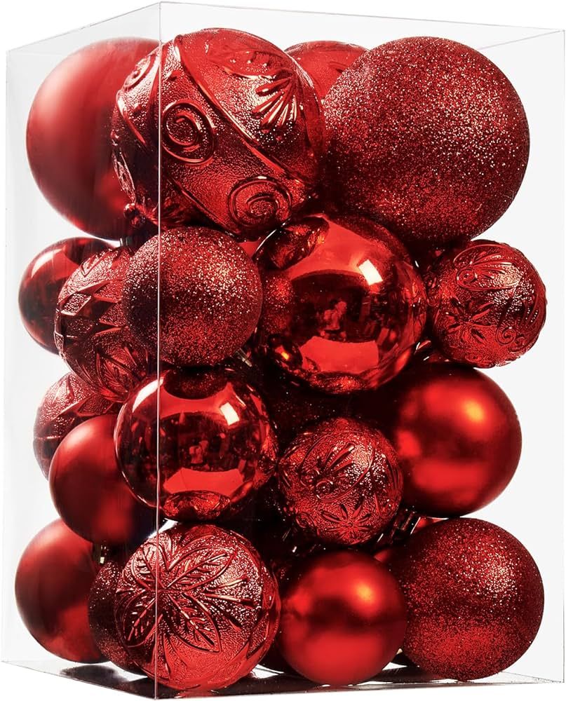 Wironlst Christmas Ball Ornaments - 30pcs Shatterproof Plastic Christmas Ornaments Hanging Ball D... | Amazon (US)