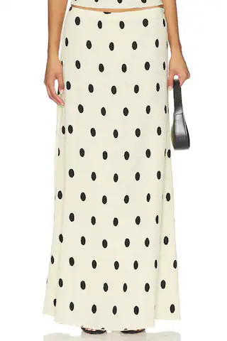 LIONESS x REVOLVE Ford Maxi Skirt in Porcelain Polka from Revolve.com | Revolve Clothing (Global)