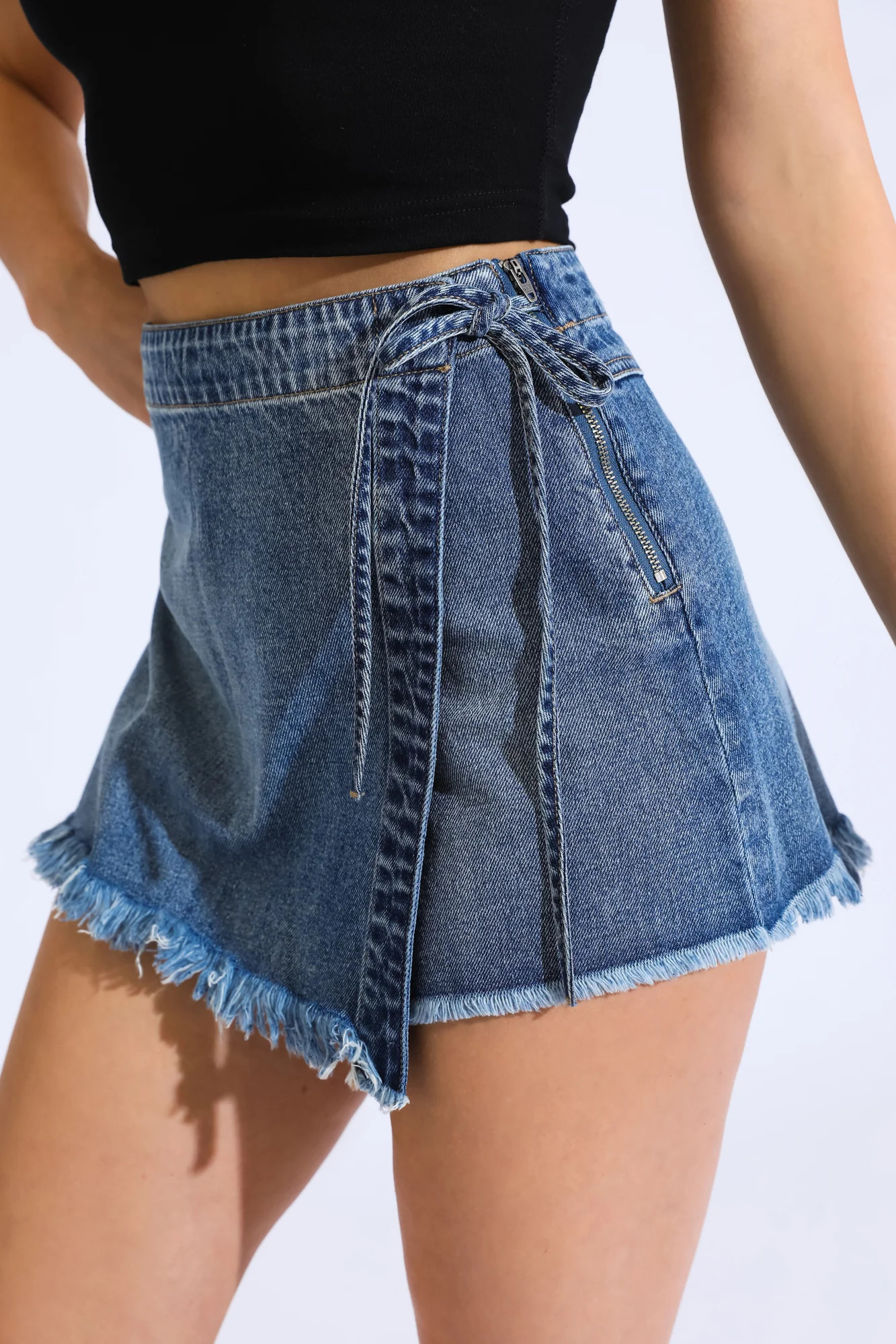 ASYMMETRICAL SKORT W TIE | ReWash