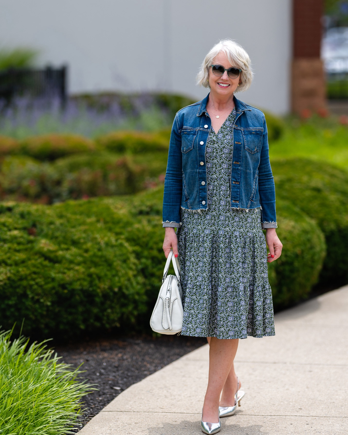 Wear Now/Wear Later dress outfit. It’s time to start shopping smart as we’re heading into a new season soon. This Jude Connally dress is purple, dark green and ivory, so you can wear it now with sandals or sneakers. But later add a denim jacket and these smart silver (so on trend) slingbacks from Ally. Use code KAYHEELS for $40 off your first pair of heels at Ally Shoes  

#LTKMidsize #LTKOver40 #LTKShoeCrush