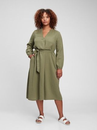 Gauze Tie-Waist Midi Dress | Gap (US)