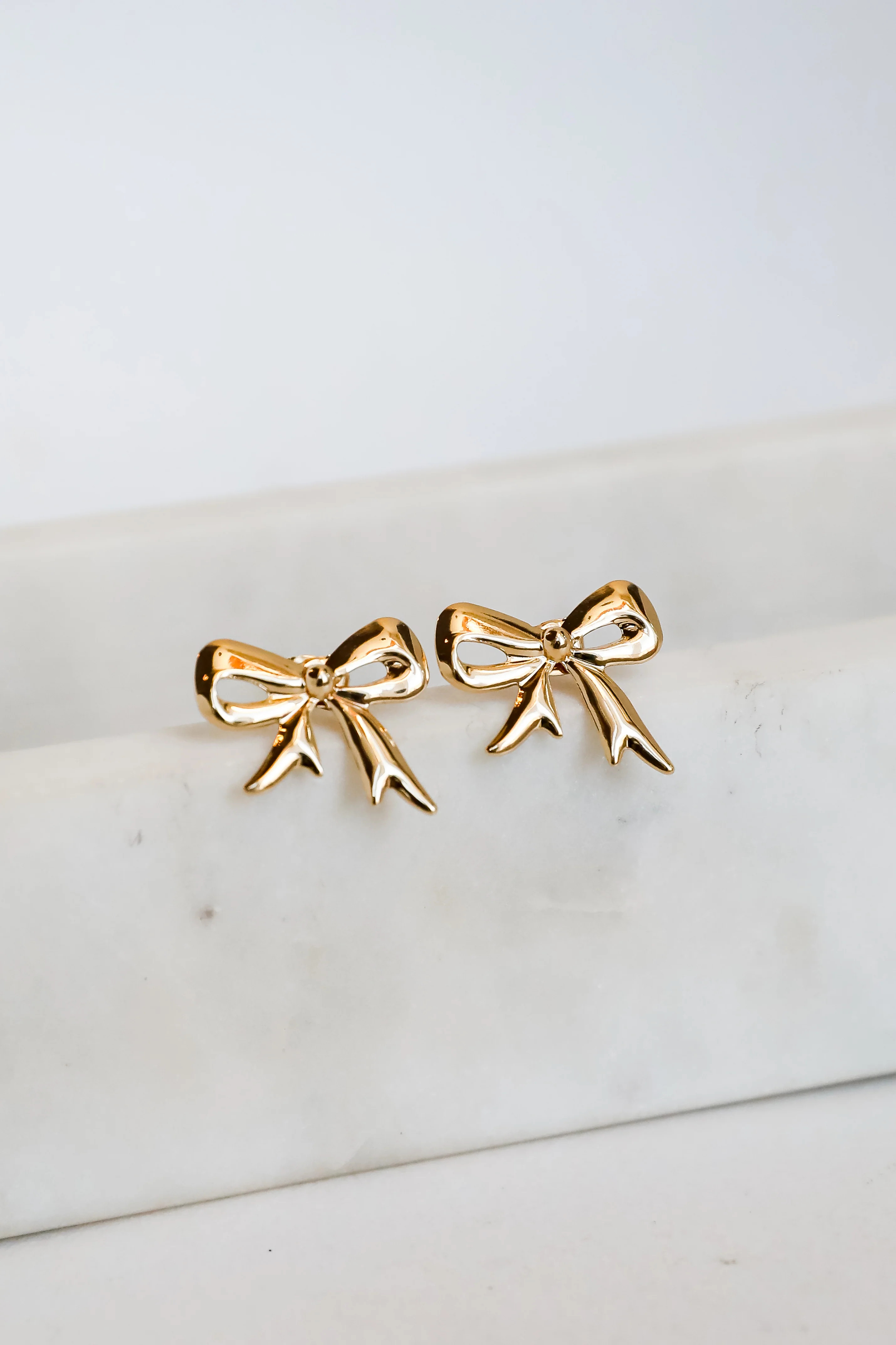 Cute Gold Bow Earrings | Bow Jewelry | ShopDressUp | Dress Up