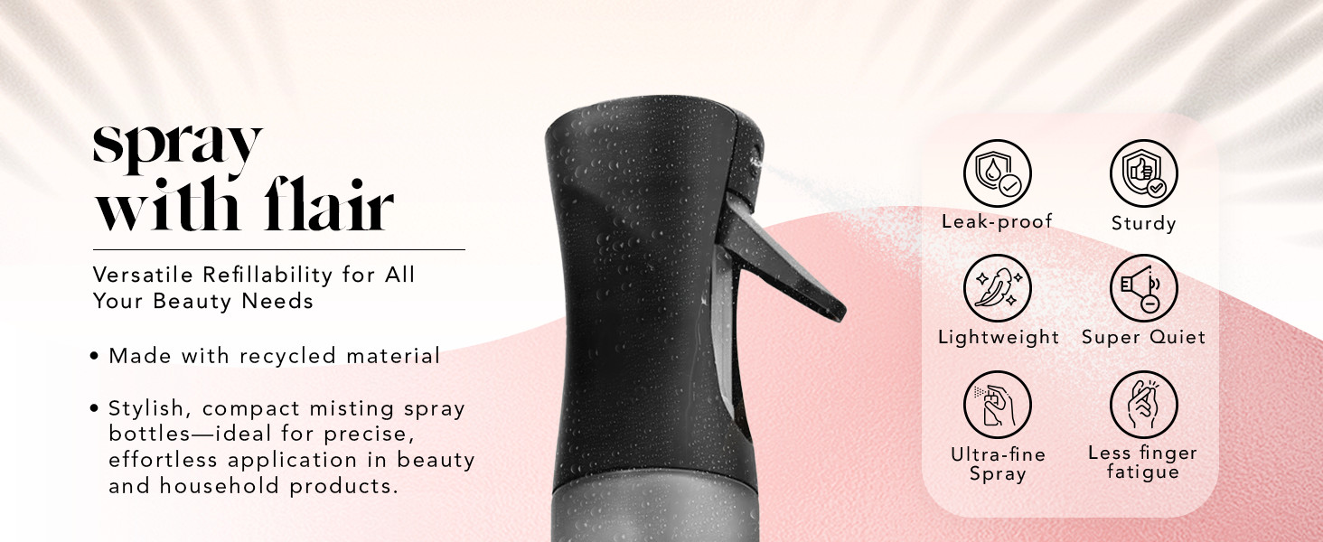 Kitsch Continuous Spray Bottle for Hair – Fine Mist Water Mister & Water Spray Bottle – Recyc... | Amazon (US)