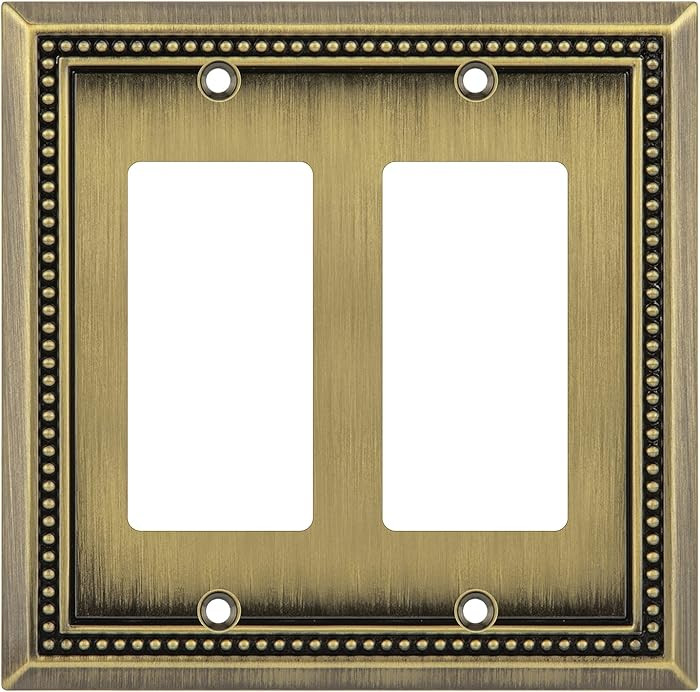 Henne Bery Sunken Pearls Heavy Duty Decorative Wall Plate Switch Plate Outlet Cover (Double Decor... | Amazon (US)