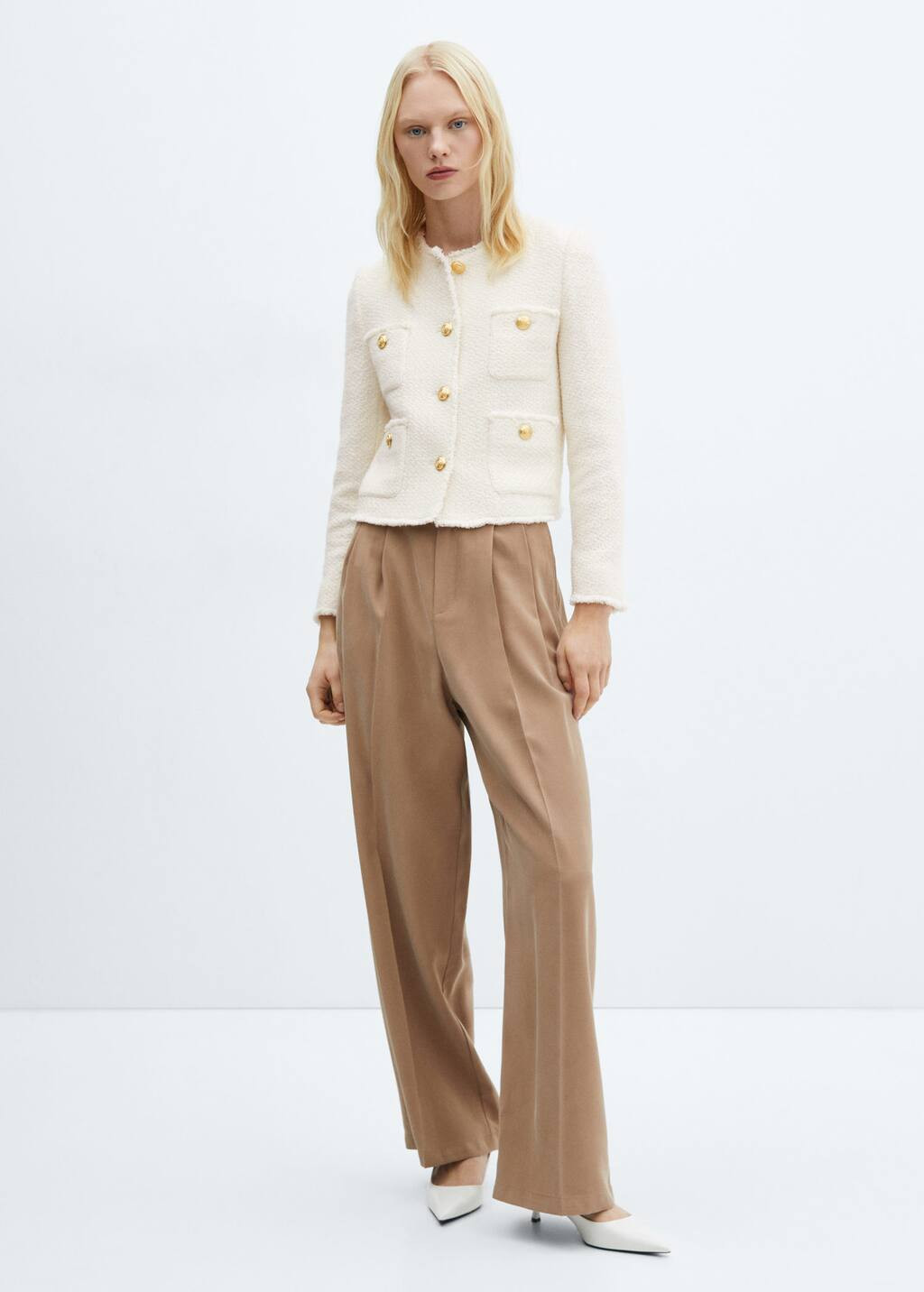 Pocket tweed jacket -  Women | Mango United Kingdom | MANGO (UK)