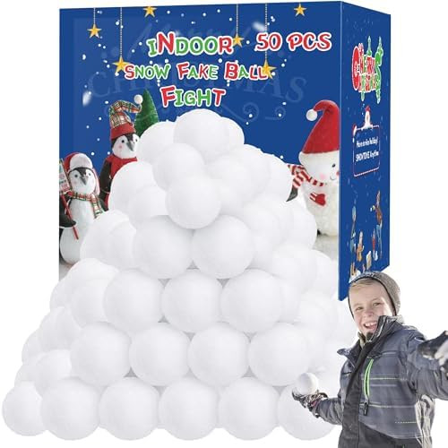 50 Pack Snow Toy Balls for Kids Indoor, Artificial Snow Fight Balls Kids Toys, Indoor Snow Fight ... | Amazon (US)