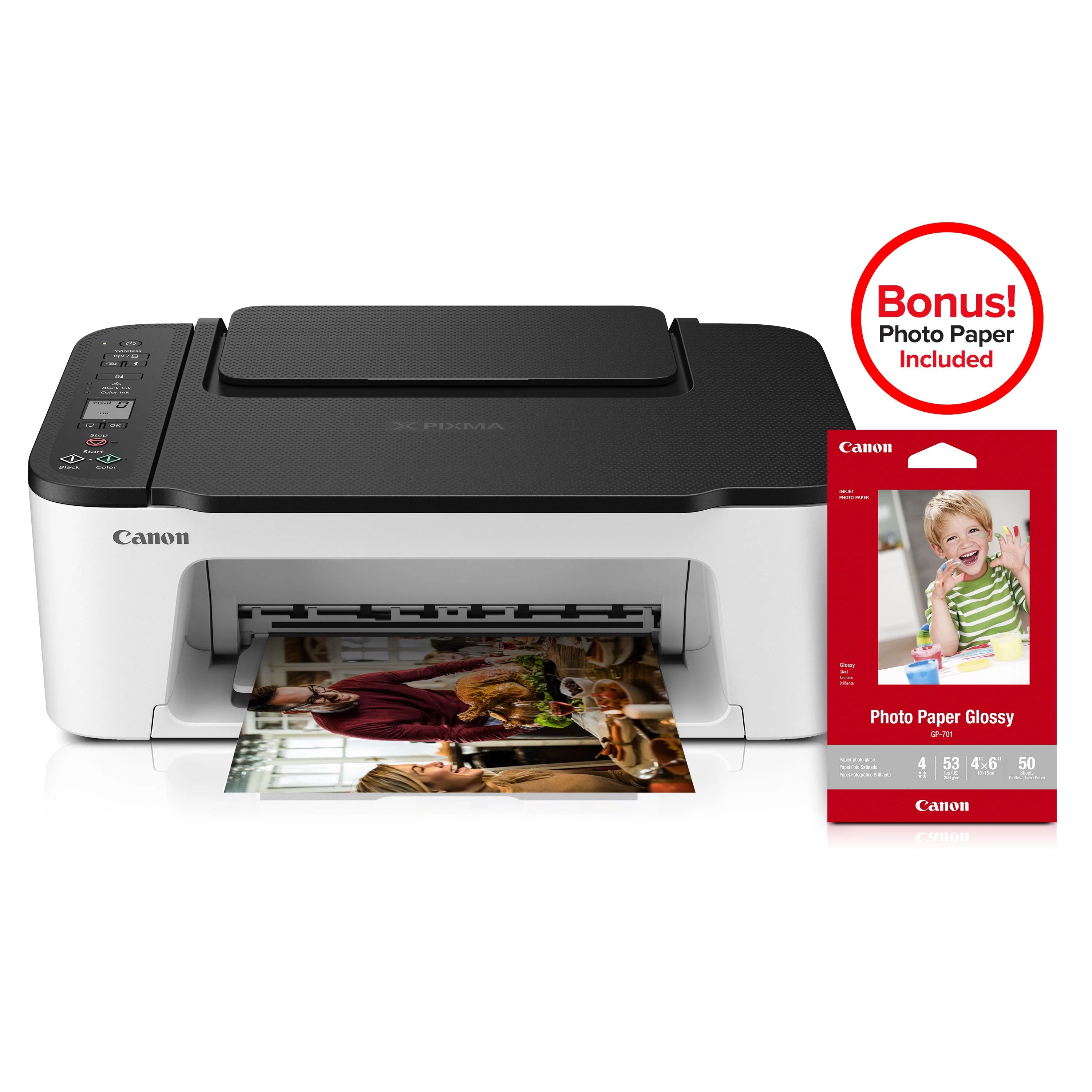 Canon PIXMA TS3522 Wireless AIO Printer w/Glossy Photo Paper - GP-701 - 4x6 (50 Sheets) - Walmart... | Walmart (US)